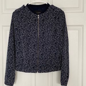 Banana Republic Blue and White Printed Bomber Jacket